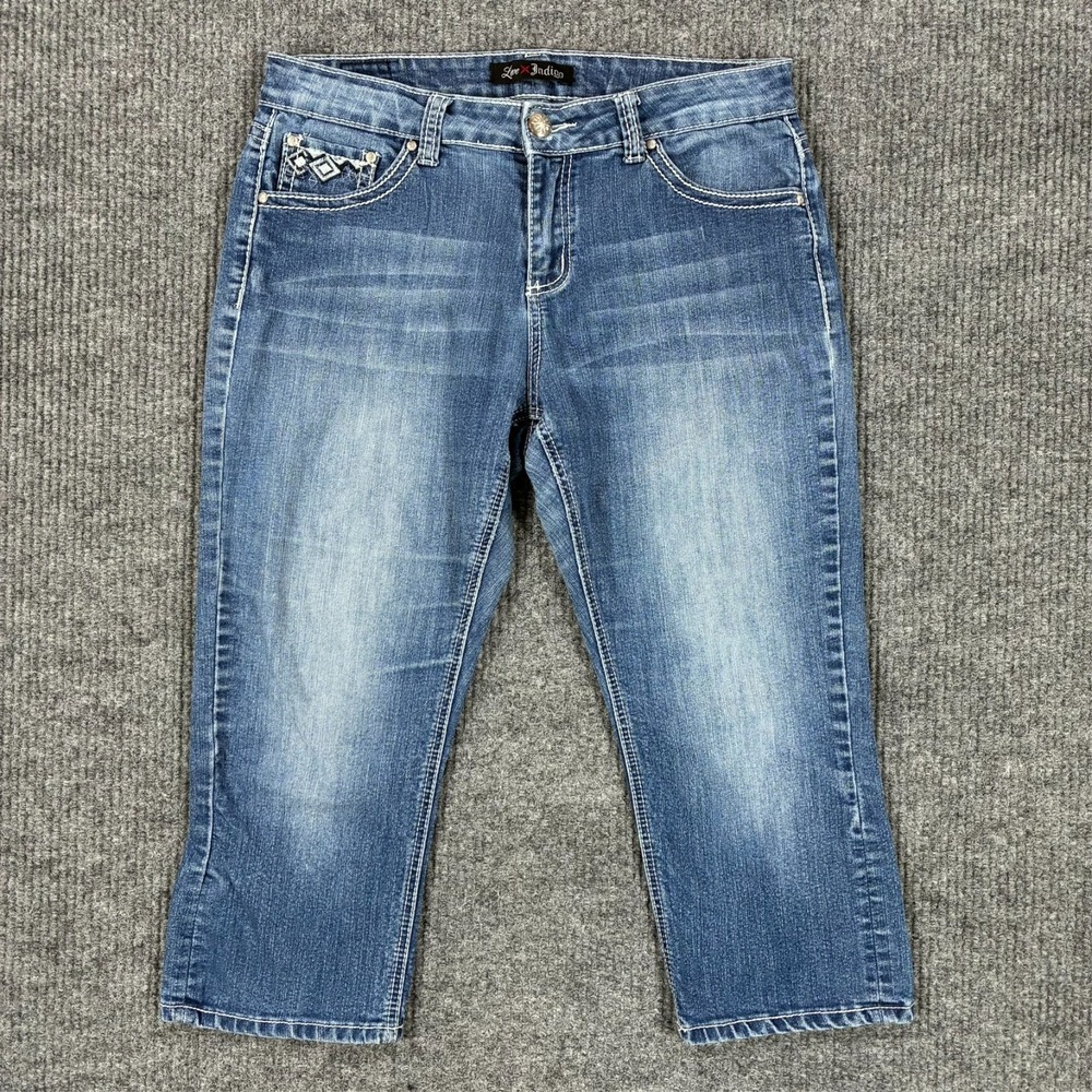 Love Indigo Womens Skinny Jeans Size 8 Blue Denim Casual Stretch Mid Rise
